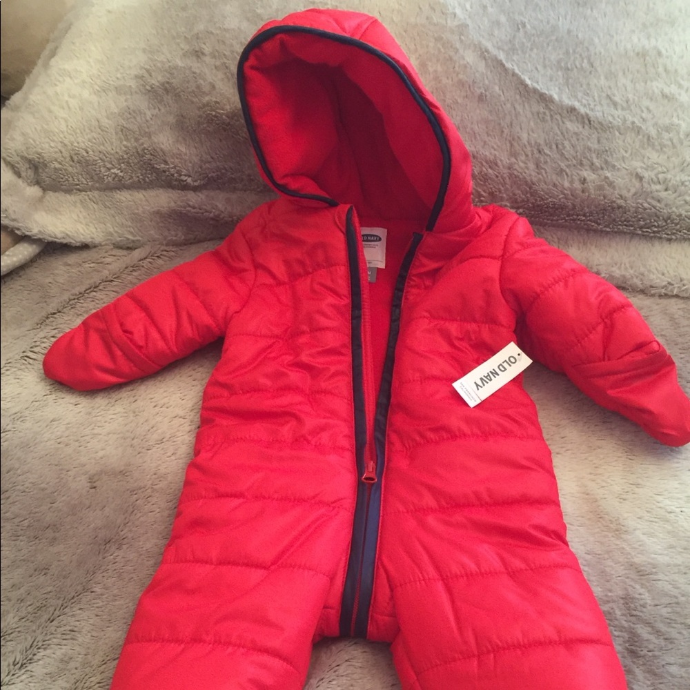 Orange Fleece Lined Baby Winter Coat NWT 3-6m